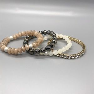 4-Piece Mixed Media Matching Bracelet Set, NWOT